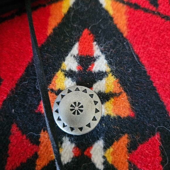 Pendleton Jewelry Roll Bright Red Wool Cotton Blend Southwest Design Vintage NOS - Picture 5 of 10